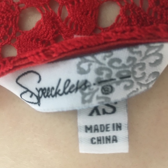 Speechless Red Crochet Overlay Dress 🔥 - Picture 4 of 8